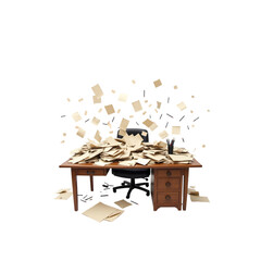 Overwhelmed A Desk Buried Under a Mountain of Paperwork