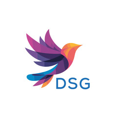DSG “Colorful Abstract Bird Logo Design – DSG Later Logo, Modern Geometric Vector Illustration”
