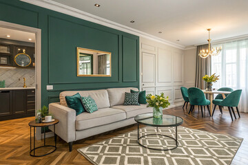 a cozy living room featuring a light gray sectional sofa