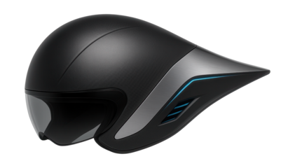 Time trial helmet with elongated tail for reduced drag