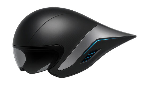 Time trial helmet with elongated tail for reduced drag