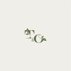 bold initial concept luxury wedding monogram design TO organic leaf logo letter