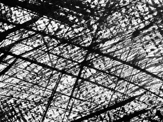 Abstract black and white patterns showcasing intricate lines and textures in a dynamic composition