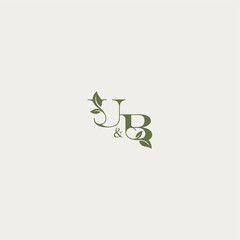 luxury wedding monogram design UB bold initial concept letter organic leaf logo