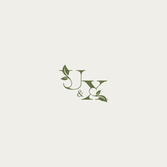 luxury wedding monogram design UX bold initial concept letter organic leaf logo