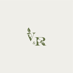 luxury wedding monogram design VR bold initial concept letter organic leaf logo