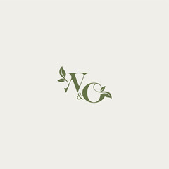 luxury wedding monogram design WO bold initial concept letter organic leaf logo