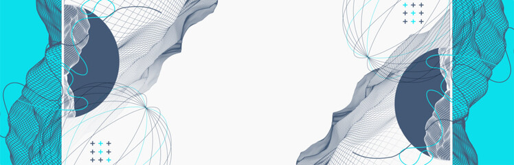 Abstract wireframe background. Modern science or technology art elements. Surface illustration.