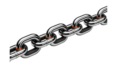 High-tensile anchor chain with elongated, reinforced links