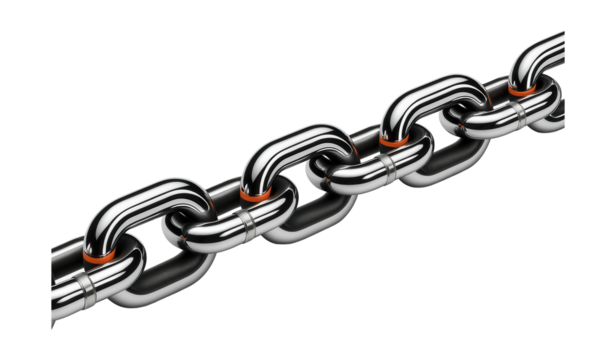 High-tensile anchor chain with elongated, reinforced links