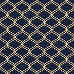 Naklejka premium Elegant geometric pattern in navy and gold showcasing a classic and modern design