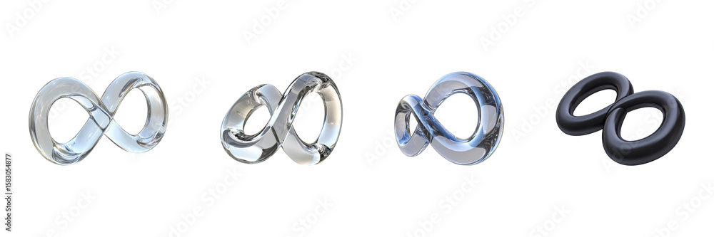 Aufkleber infinity symbol variations set. abstract and modern design collection isolated on transparent backgr