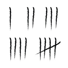 Tally Mark Number Lines on The Wall Vector Illustration