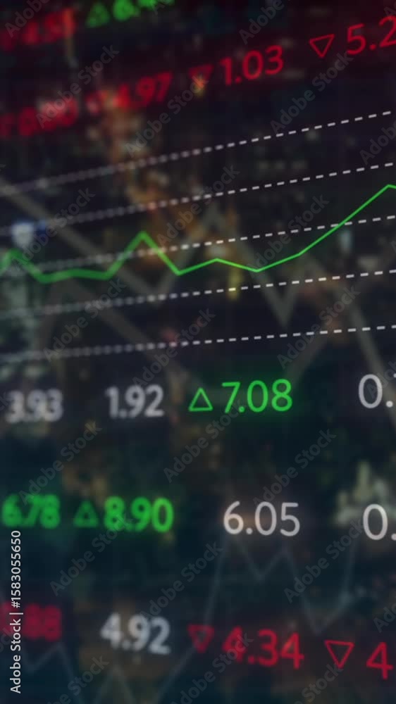 Poster animation of data processing on blue background