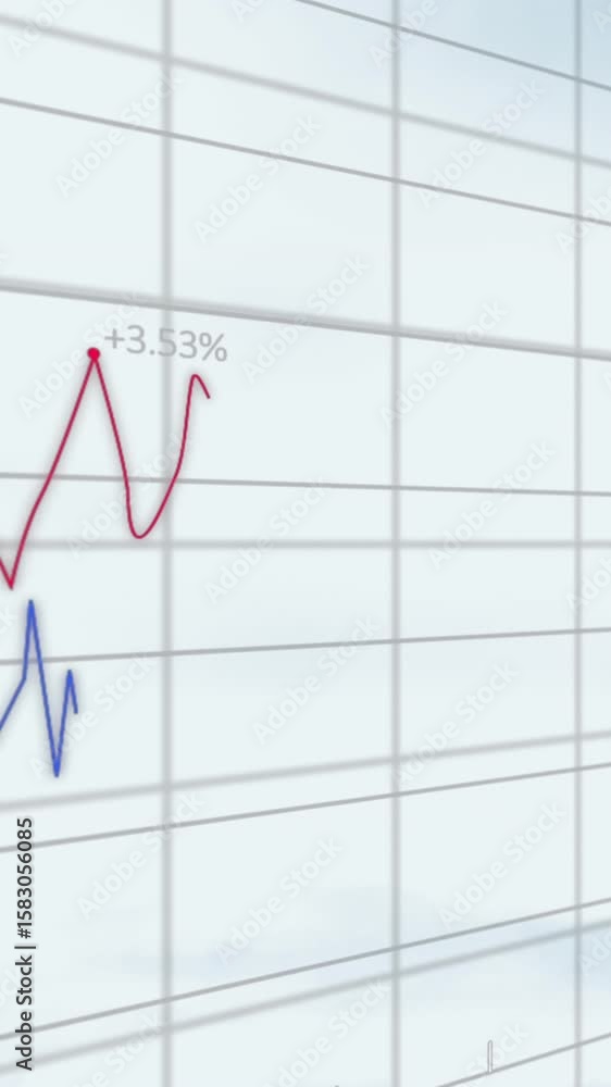 Poster animation of multiple graphs on grid with connected people, bell and like icons forming globe