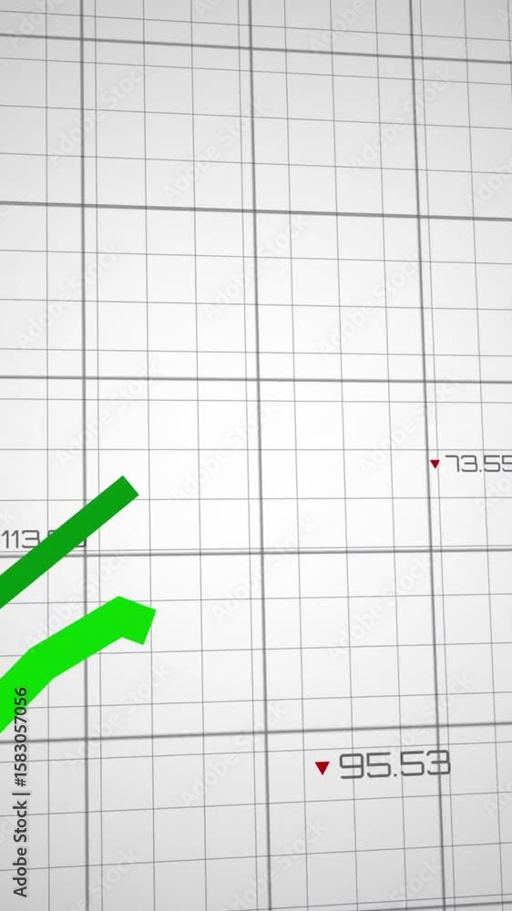 Aufkleber animation of diagram over data processing on white background