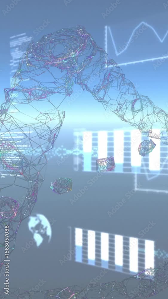 Aufkleber animation of dna strand and data processing