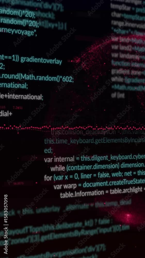 Poster animation of data processing and diagrams over globe on black background