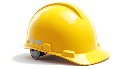 Yellow Hard Hat Safety Construction Equipment Isolated on White Background