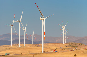 Wind turbines generating electricity - Kayseri, Turkey
