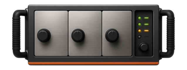 Heavy-duty radio relay unit with multiple frequency bands and LED indicators