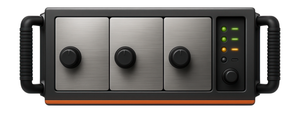 Heavy-duty radio relay unit with multiple frequency bands and LED indicators