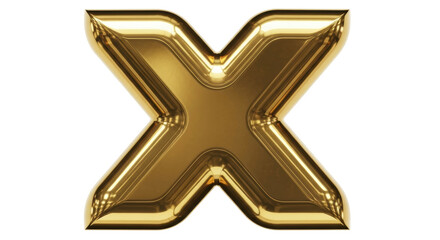 Isolated Golden Letter X