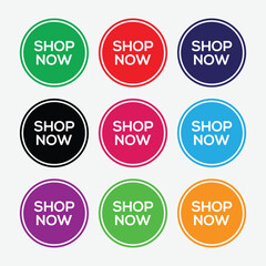 Online Shop Now Buttons Vector

