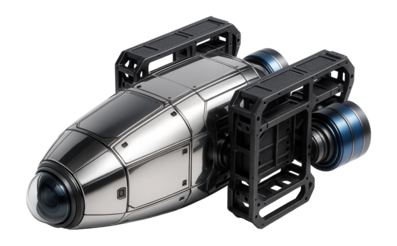 Space tug with a compact, modular design and external equipment racks