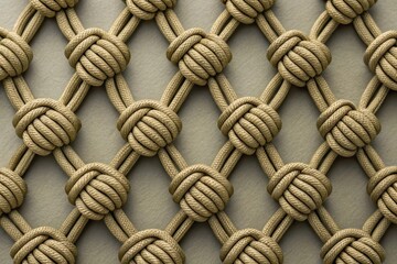 Intricate Pattern of Knotted Rope Creating a Unique Textile Design for Crafts