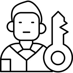 Key Person Icon Vector Element
