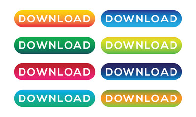 Gradient Download Buttons – Modern Colorful CTA Set for Web and App UI Design

