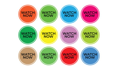 Minimalist Watch Now Buttons in Vector Format

