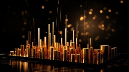 Wealth and financial success  growth money on a translucent 3d podium with investment charts