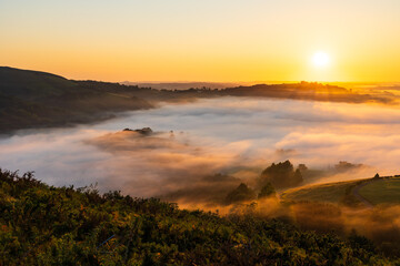 Sunrise Over a Sea of Clouds from the Hills of Sare in the French Basque Country