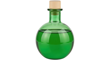 Isolated Green Potion Bottle