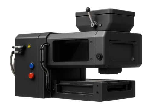 Horizontal flaskless molding machine with a compact design and integrated sand compaction system for a casting workshop.