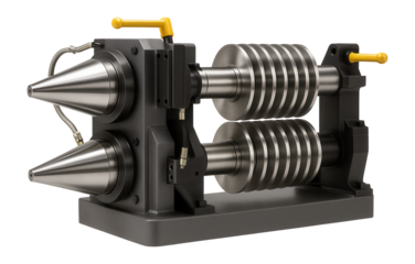 Slitting line with a double-cone uncoiler and separator discs for a copper processing plant