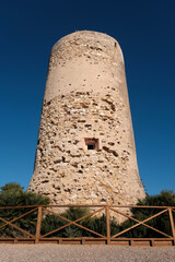 View of La Mora Tower on sunny day. La Mora, Tarragona, Spain.