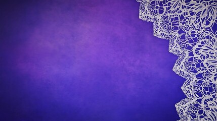 Elegant lace border on a purple background