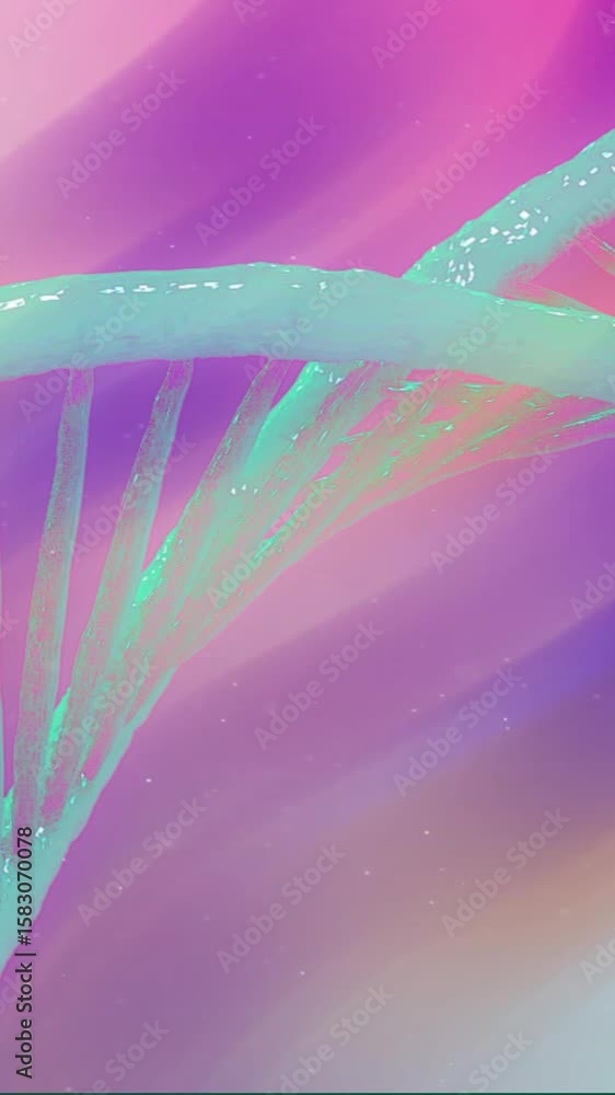 Poster dna strand animation over colorful gradient background