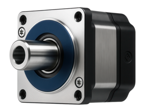 Stepper motor with a hollow shaft for cable management in automated test equipment.