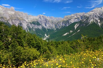 Theth Mountains in Albanian Alps