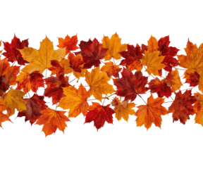 A Captivating Display of Autumnal Splendor, Vibrant Maple Leaves Table Runner on a Seamless Plane