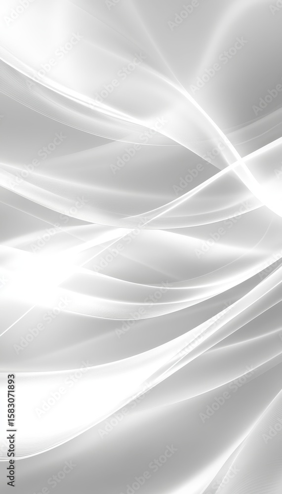 Poster abstract futuristic background with smooth white waves flowing seamlessly for modern design