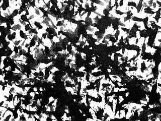 Abstract black and white texture showcasing dynamic brush strokes and patterns created on canvas...