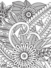 Fototapeta premium Flowers Coloring Pages For Adultes