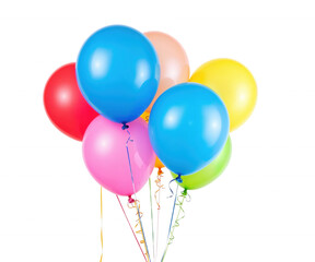 Colorful Balloons Floating Cheerfully Against a Neutral Backdrop, Perfect for Celebrations and Festive Events Requiring a Sense of Joy