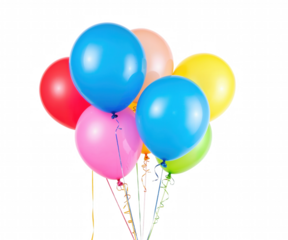 Colorful Balloons Floating Cheerfully Against a Neutral Backdrop, Perfect for Celebrations and Festive Events Requiring a Sense of Joy