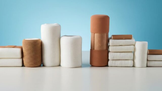 Medical Bandages: Variety of Wound Care Supplies on Display